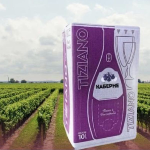 Вино ординарне сортове столове Каберне червоне, сухе 10л. ТМ TIZIANO