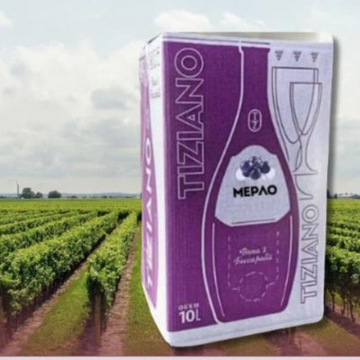 Вино ординарне сортове столове Мерло, червоне, сухе 10л. ТМ TIZIANO