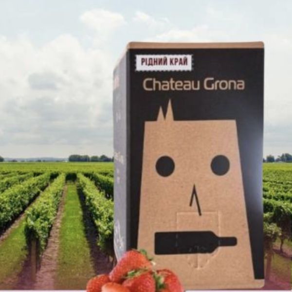 Вино ординарне столове Рідний Край, червоне, напівсолодке, з нотою полуниці 10л. ТМ CHATEAU GRONA